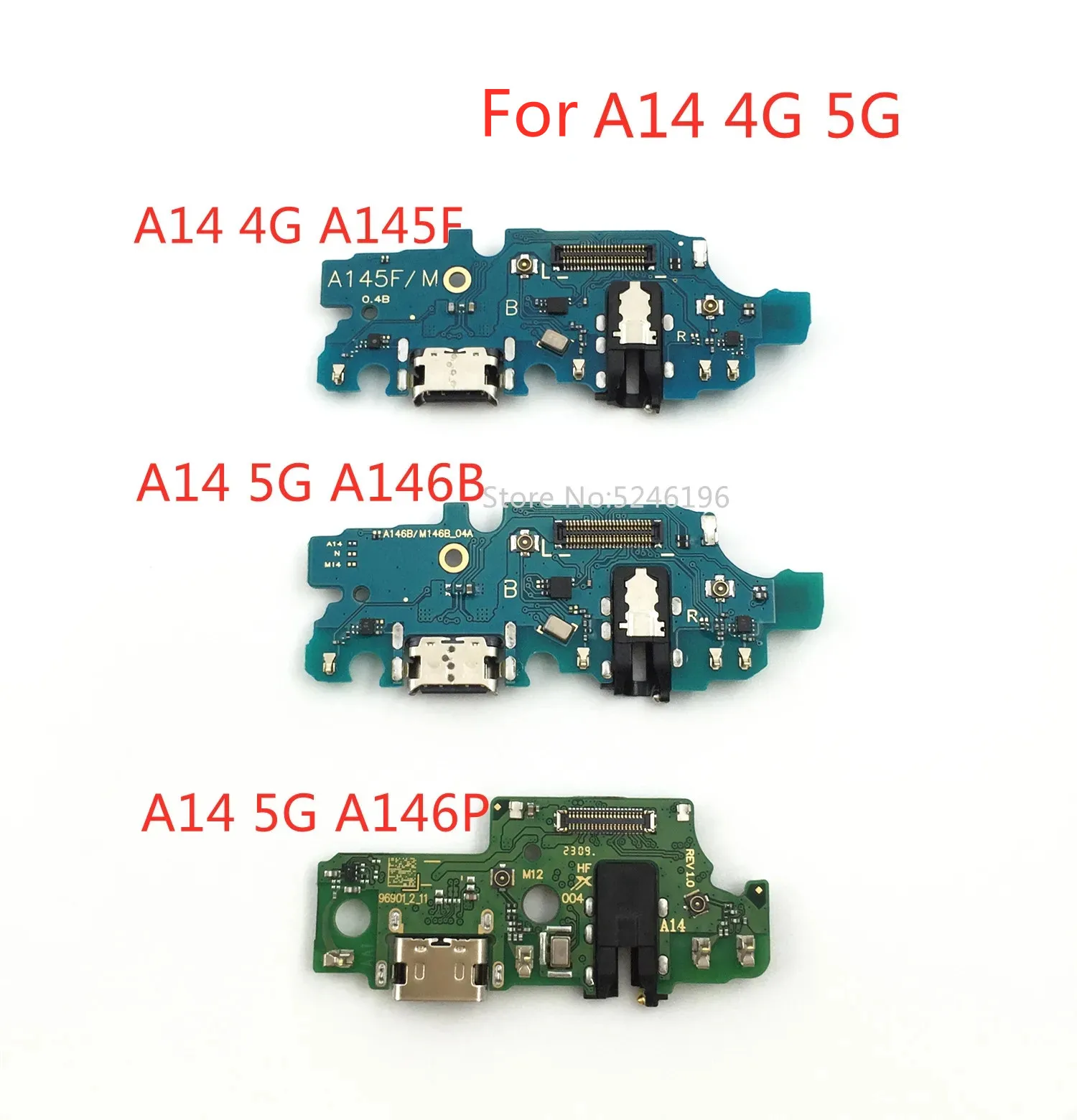 1pcs USB Charging Port Charger Base Connector For Samsung Galaxy A14 4G A145F A14 5G A146B A14 5G A146P Replace Part