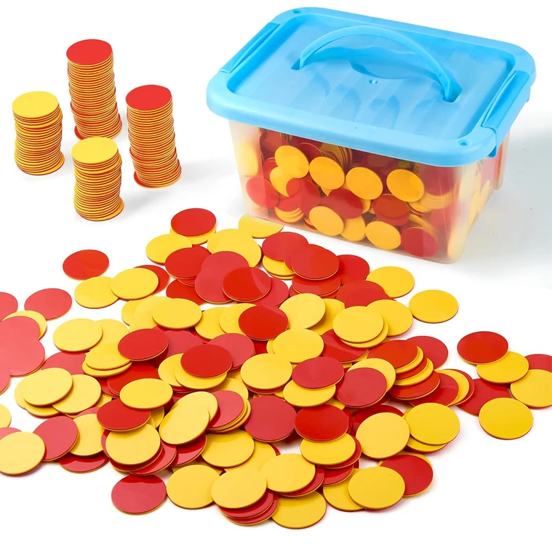 200 Uds. Manipulativos matemáticos Chips de conteo de dos colores 25MM juegos de aprendizaje para niños juguetes educativos Montessori suministros para el aula