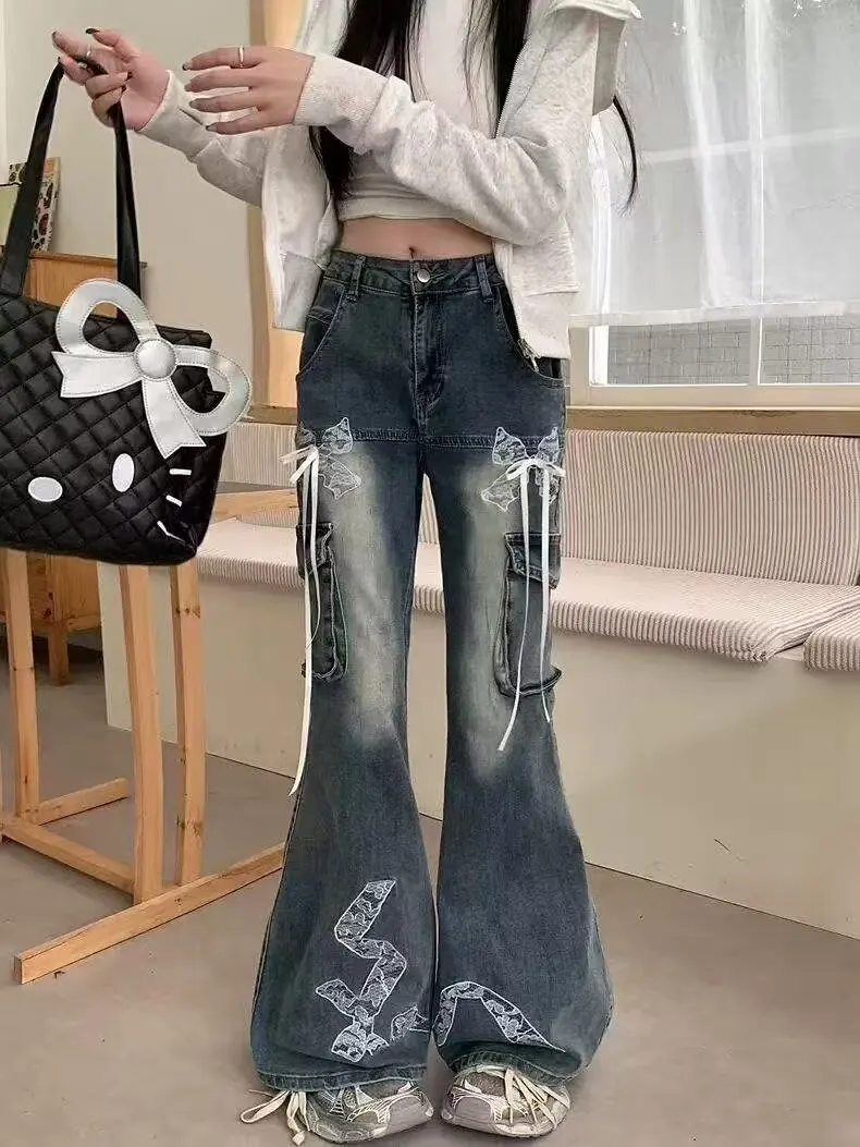Women's Jeans Pants for Woman Women's Spring Clothes Baggy Jeans Y2k Jorts Jean Shorts Big Size Coquette Shoujo Girl Style Denim