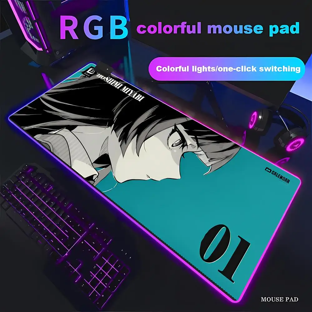

Коврик для мыши Анимационные игры Красивый игровой коврик для мыши RGB HD Gamer Большой светодиодный светильник ПК Компьютерный коврик Декор для Zenless Zone Zero