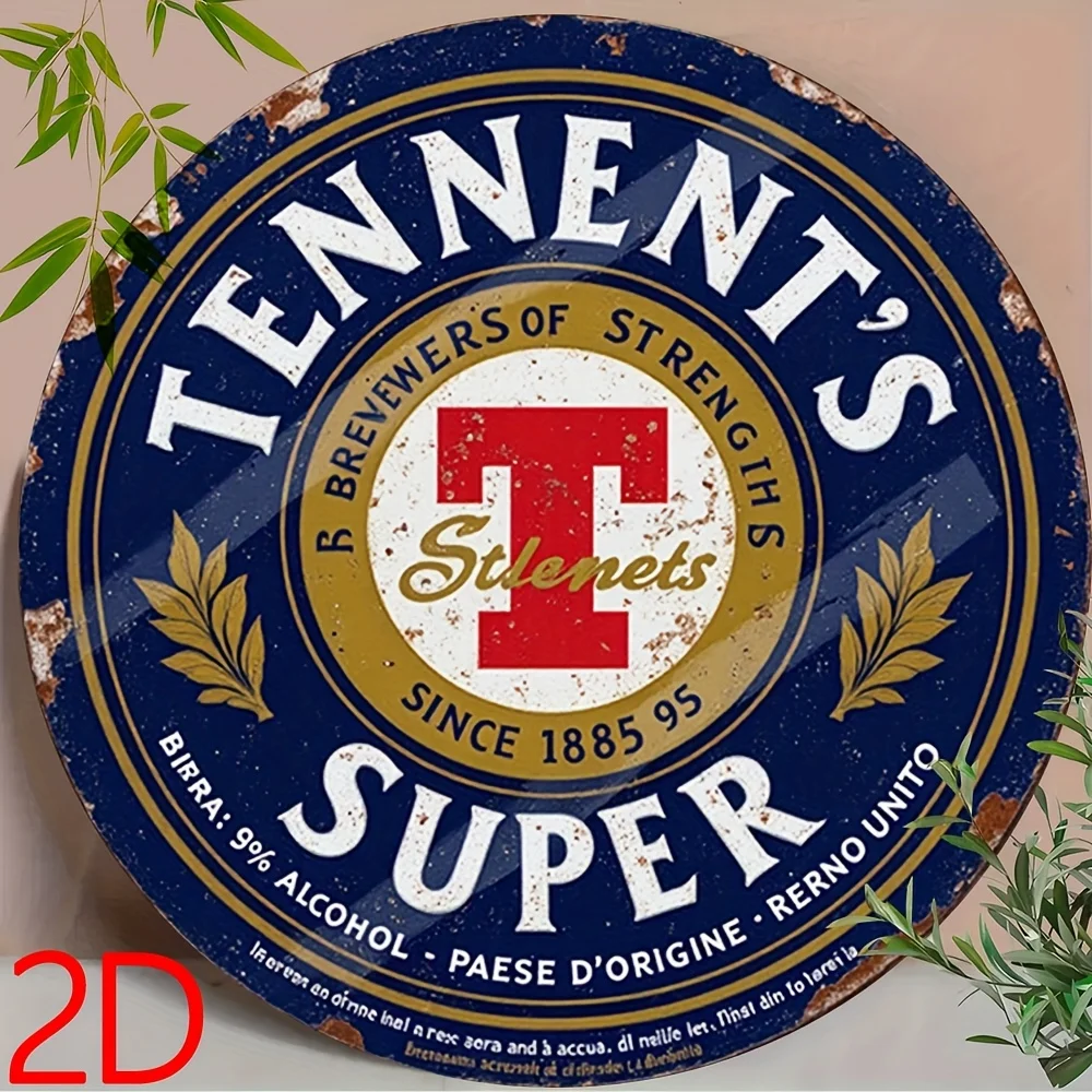 2D Flat, 1pc Tennent's Brewing Legends Vintage Metal Wall Decor - Heavy-Duty Aluminum Brewing Heritage Sign (1885-2015), Tennent