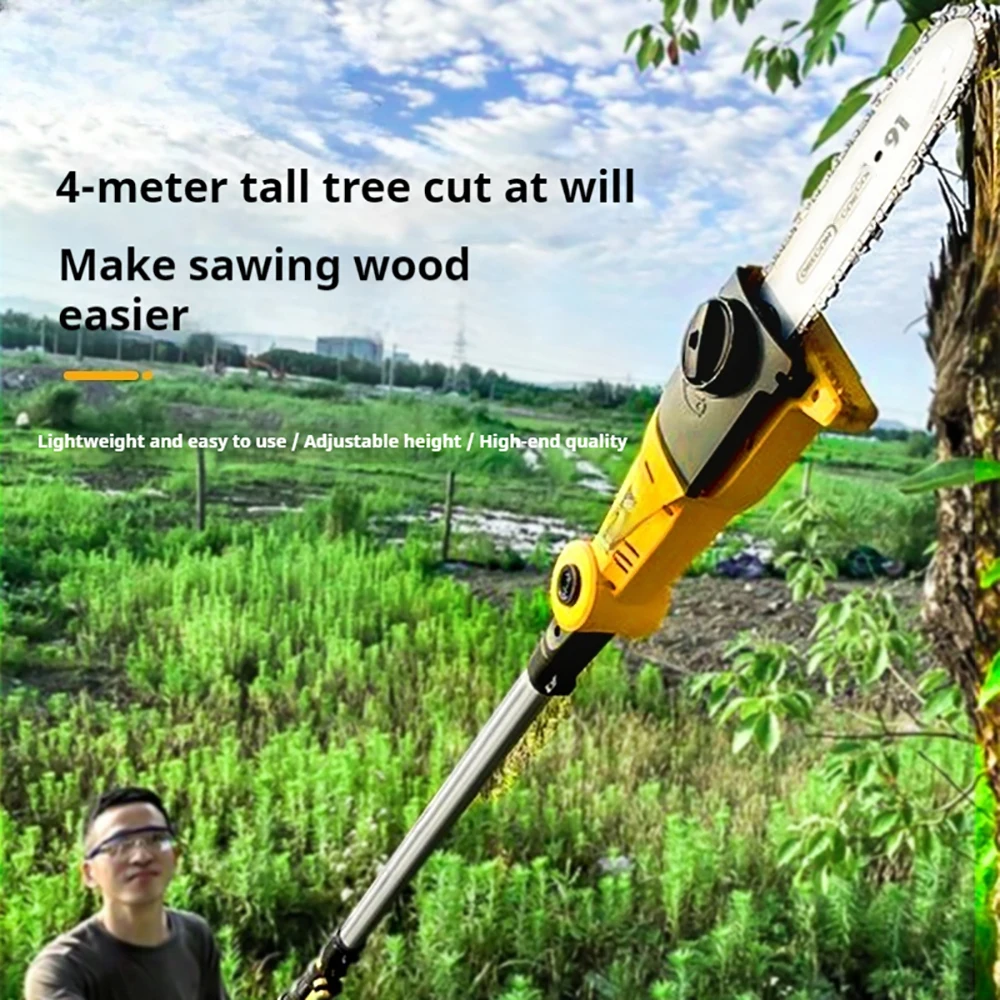 Plug-in High Branch Chain Saw Electric High Branch Scissors Telescopic High Altitude Saw Multi-function 2 in 1 Hedge Trimmer