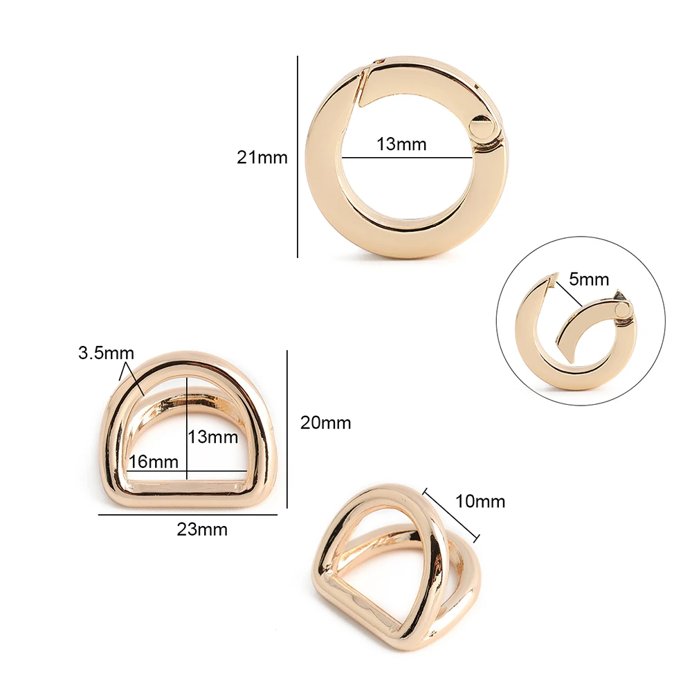 20/50/150PCS 16mm 13mm Thick Metal Double D Buckle For Leather Craft Handbag Bags Strap Belt Clasp Clip Trigger Hook Accessories