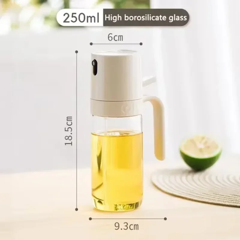 【Hot Sales】Oil Spray Bottle 250ml High Borosilicate Glass Cooking Oil Dispensers Olive Oil Sprayer Mister for Air Fryer Salad