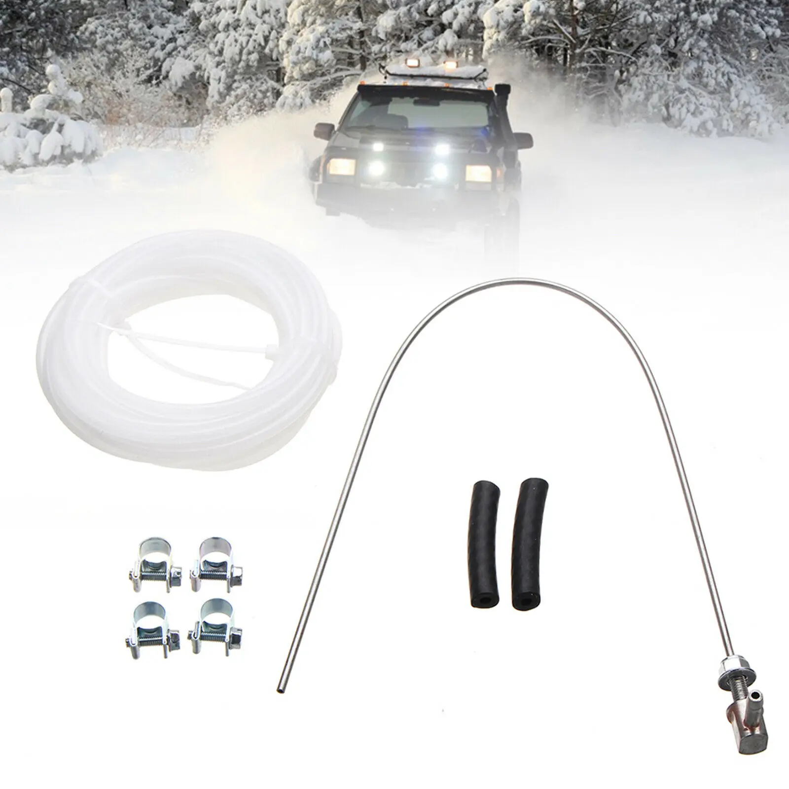 

Diesel Heater Fuel Pickup Kit Stand Pipe 49cm 4m Fuel Line with Filter Connectors Hose Clips for Eberspacher Webasto