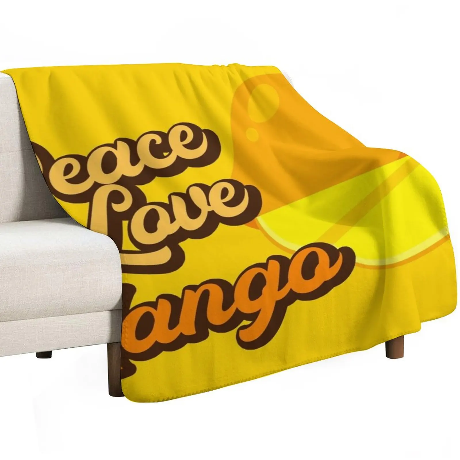 Peace Love Mango. Throw Blanket Warm Comfortable Blanket Gift for Parents Friends