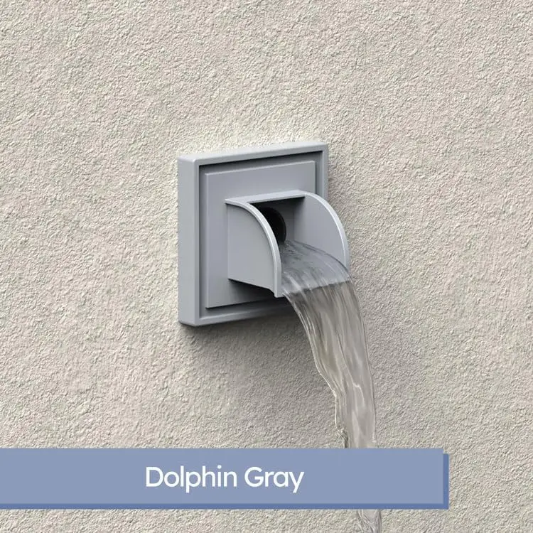

Marcello Square Pool & Fountain Water Feature Spout, Dolphin Gray Decorative Water Spout for Pool Fountain