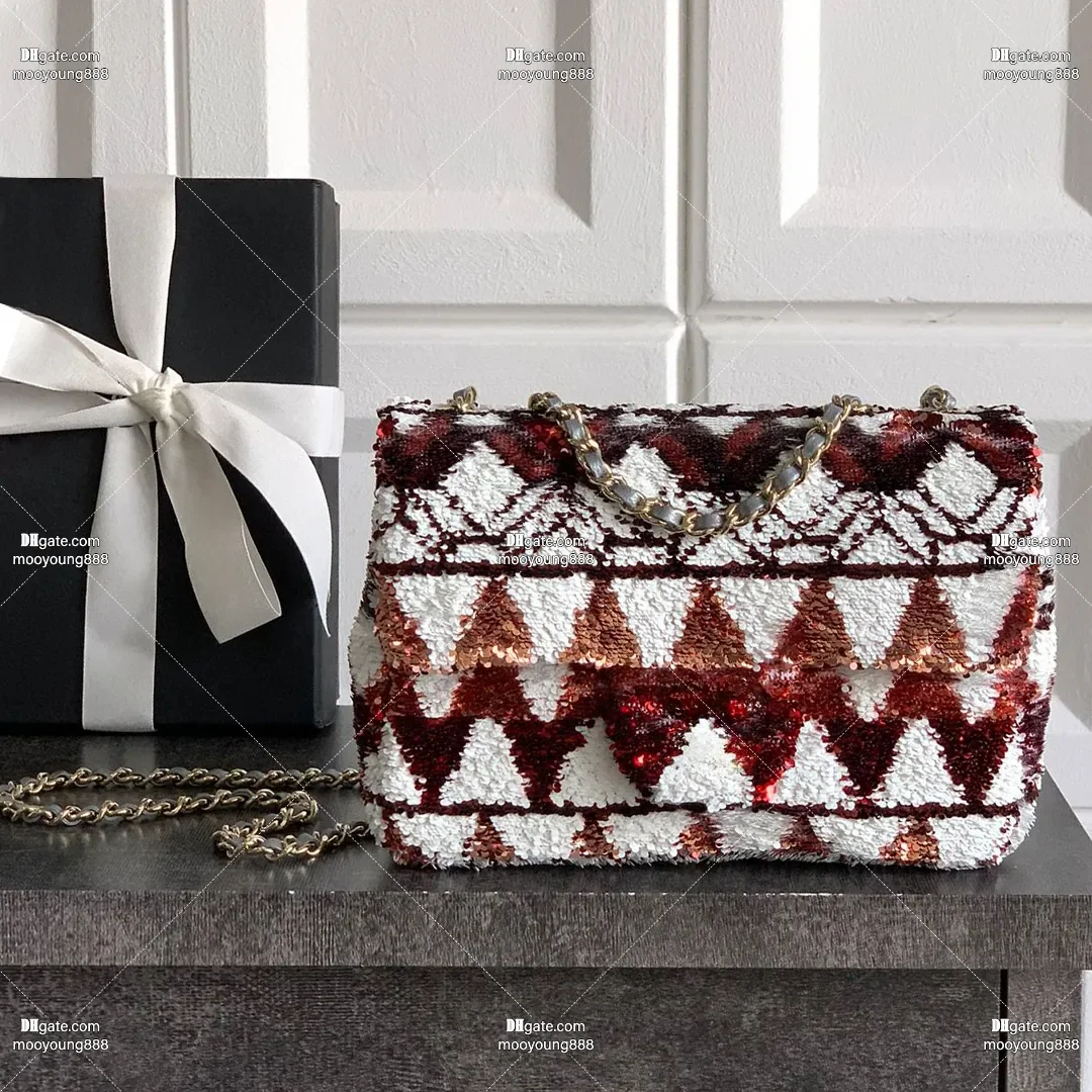 

wholesale price 12A upgrade mirror quality designer evening bags 20cm sequins handbags for Christmas luxury shoulder