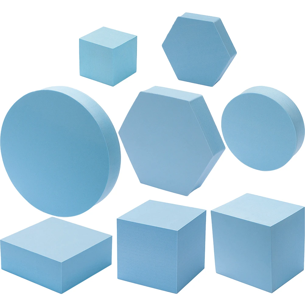 

8pcs Geometry Cube Photo Props for Jewelry Photoshoot Blue Wedding Product Foams Lightweight Durable Decorative Studio Supplies