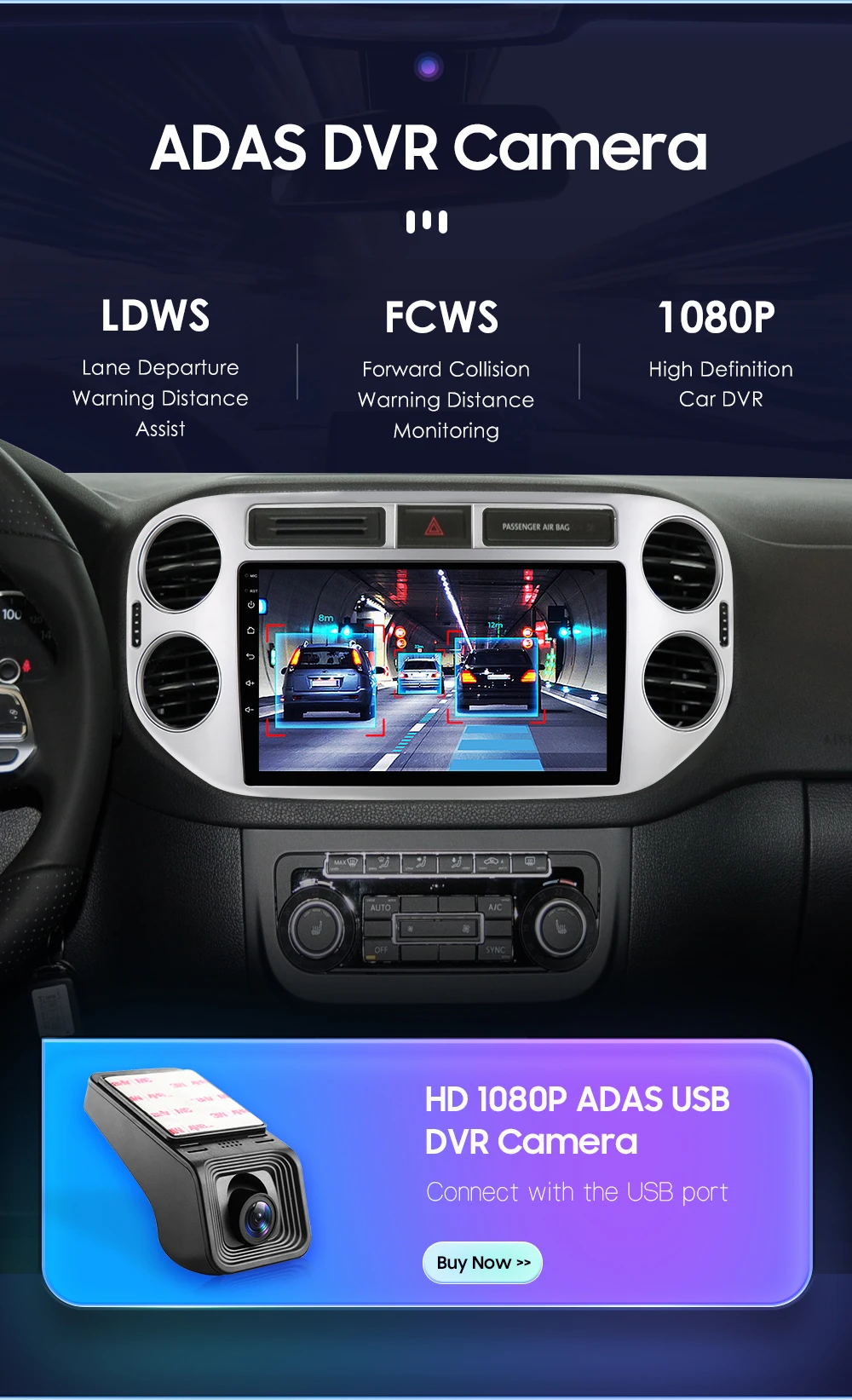 Hizpo 2 Din Android Auto Radio For VW Volkswagen Tiguan 1 NF 2006-2016 Carplay Car Multimedia GPS 2din Autoradio Head Unit Navi