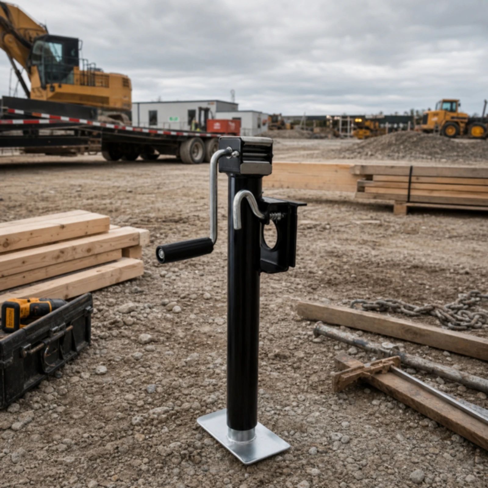 Side-Wind Trailer Jack Corrosion-Resistant Side Wind Trailer Jack Sturdy Secure for RV Owners