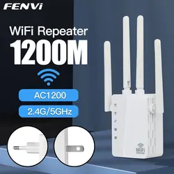 FENVI 1200Mbps Wireless WiFi Repeater Dual-Band 2.4G/5Ghz Wi-Fi Extender Booster Network Amplifier Long Range Signal WiFi Router