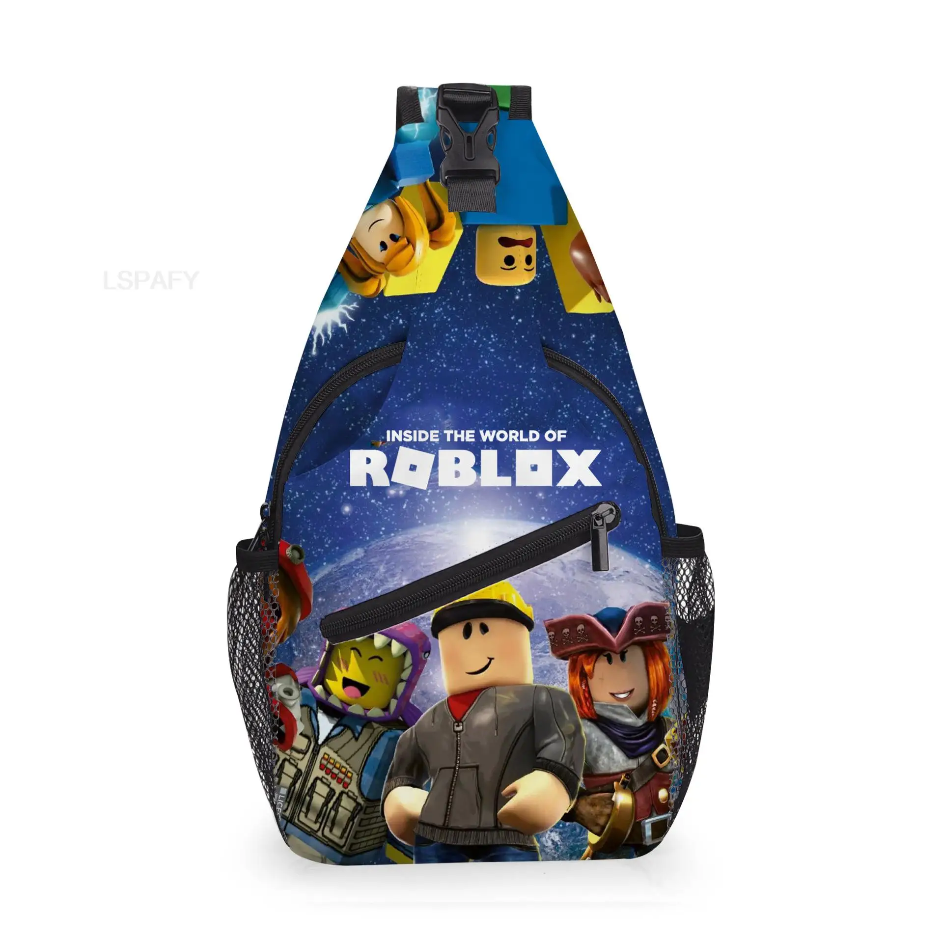 Cartoon ROBLOX Sling Chest Crossbody Bag For Boys Girls Casual Shoulder Backpack for Travel Cycling