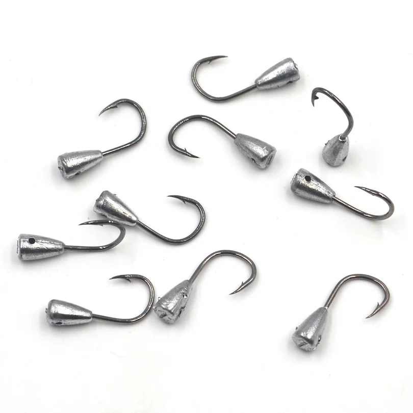 MNFT 20Pcs Overturned Barbed Fishing Hook Trawa Carp Carassius auratus Jig Head Fishhook Carp Fishing Lead Hooks 1-8 #