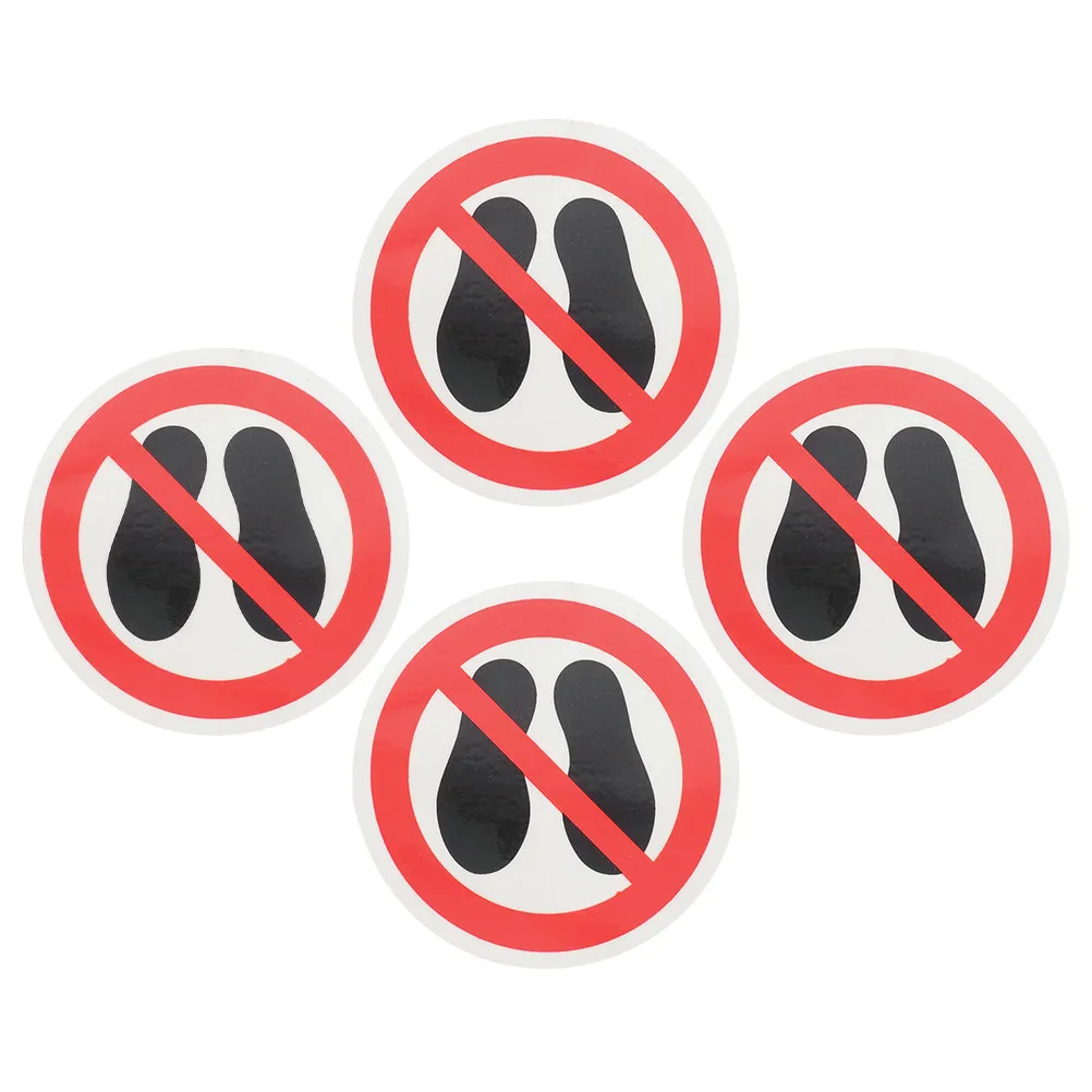 

4Pcs Do Not Step Warning Vinyl Safety Stickers Peel Stick Adhesive Signs Decals for Floor Walls Indoor Outdoor Caution Label