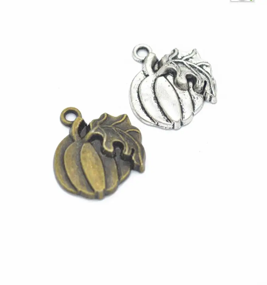 10pcs Charms Pumpkin Jack Lantern Halloween 21*18mm Tibetan Bronze Silver Color Pendants Antique Making DIY Handmade Craft F0519