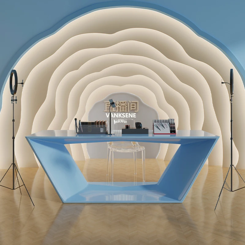 ディスプレイ美容受付デスクカウンター美学ビジネスホワイト受付デスク高級デザインEmpfang Thekeオフィス家具