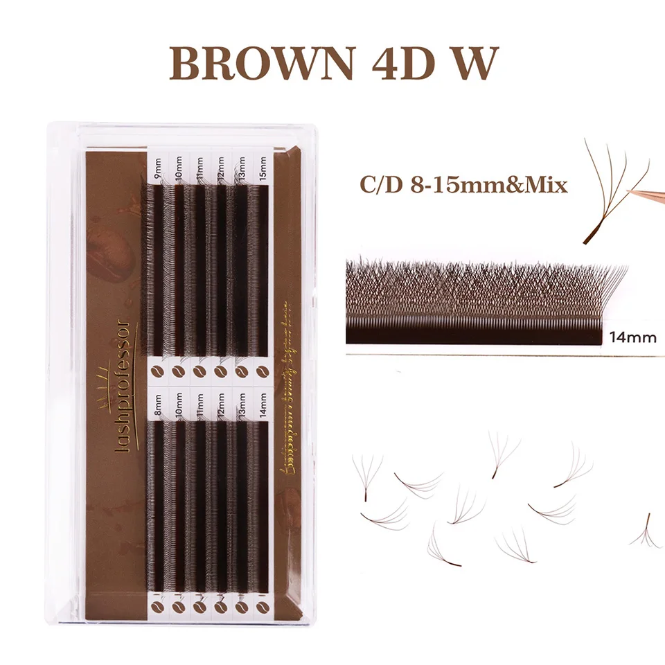 

Lashprofessor Brown W Shaped Lashes Bloom Auto Flowering 4D Clover Lash Hand-Woven Premade Volume Fans Cilios for Beauty Salon