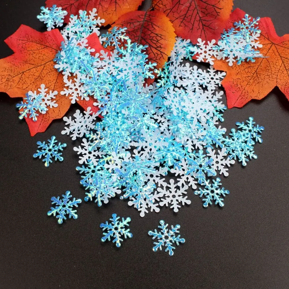 Creative Multi-color Christmas Snowflakes Confetti Glitter 1.5cm/2cm/3cm Artificial Snowflakes DIY Snowflake Sequins Cake Decor