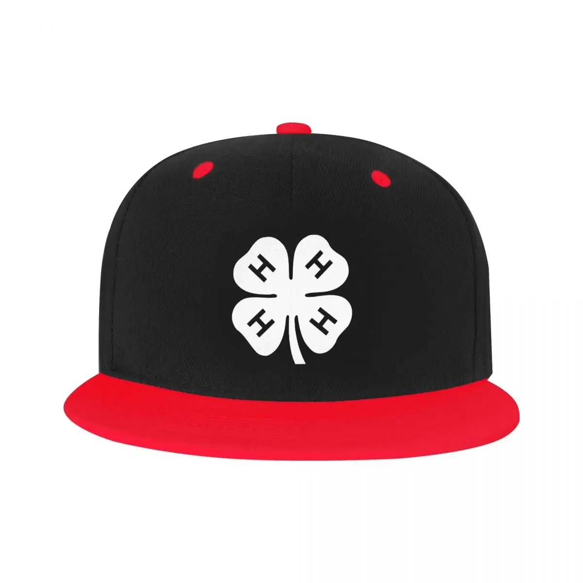 Classic White 4H Four Leaf Clover Hip Hop Baseball Caps for Women Men Adjustable Dad Hat Snapback