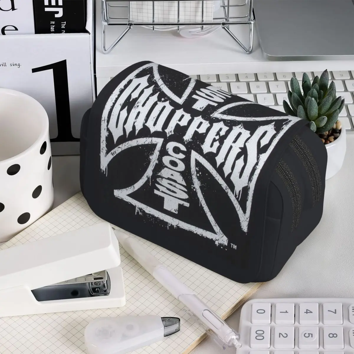 

Пенал West Coast Iron Cross Choppers для студентов, подарочный пенал-коробка, сумка для канцелярских принадлежностей, держатель для ручек