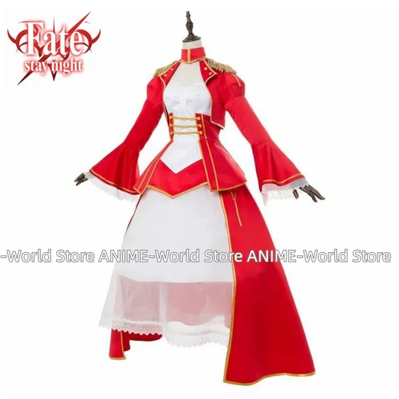 Game FGO Red Dress Nero Saber Cosplay costume Artoria Pendragon Costume Anime Wig Fate Stay Night Saber Cosplay