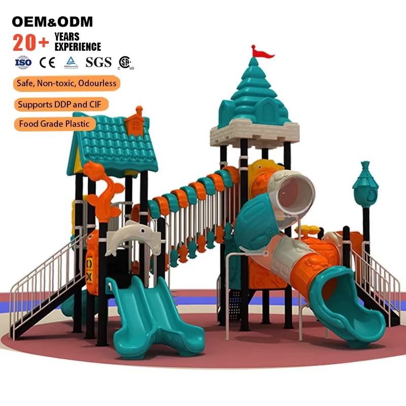 Castle Tower Slide Outdoor Playground For Kids