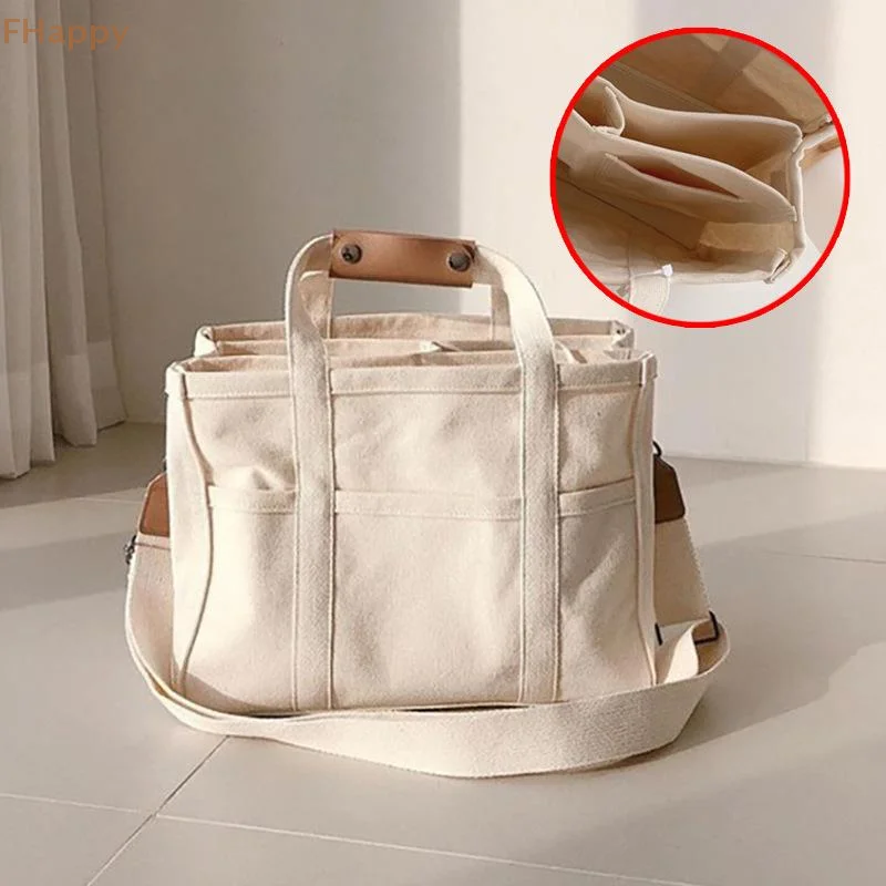 

Spacious Canvas Tote Bag for Working Professionals Commuter Bag Campus Design Student Gear Book Shoulder Bag