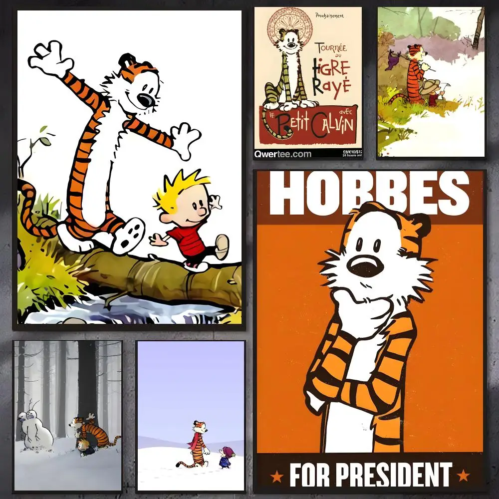 Classic comic Calvin And Hobbes Poster Wall Ornament Home Decor Young Decor Fans