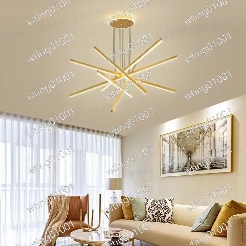 for Modern Aluminum Ceiling Plate Chandelier Luminous LED Light Fixture for Living Room Dining Table Island Indoor Decor