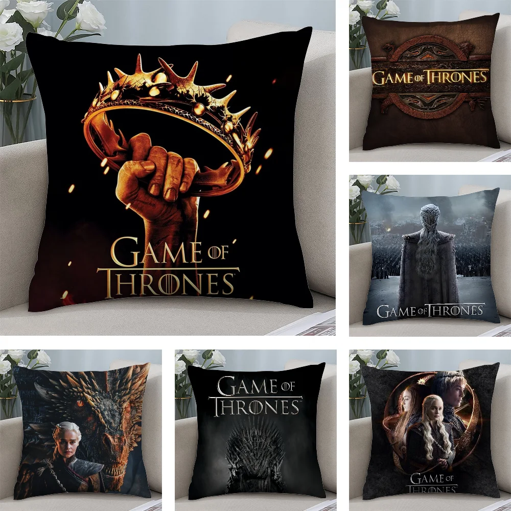 TV-G-GamES Of T-ThroneS Pillow Case Short Plush Pillow Covers Sofa Decorative Gift Home Double-sided Printing Cushion Cover