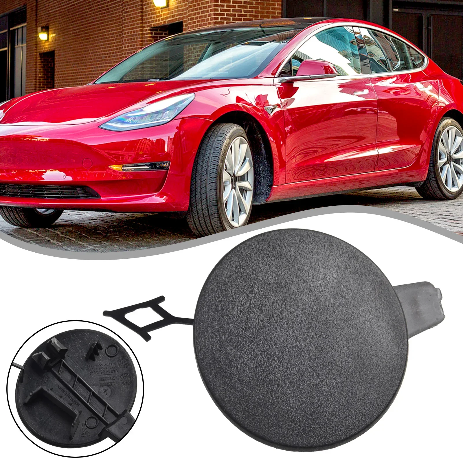 New Practical Quality Tow Hook Cover Covers Car Bumper Exterior Eye Cap For Tesla Model Y 2020-22 Inserts Plastic