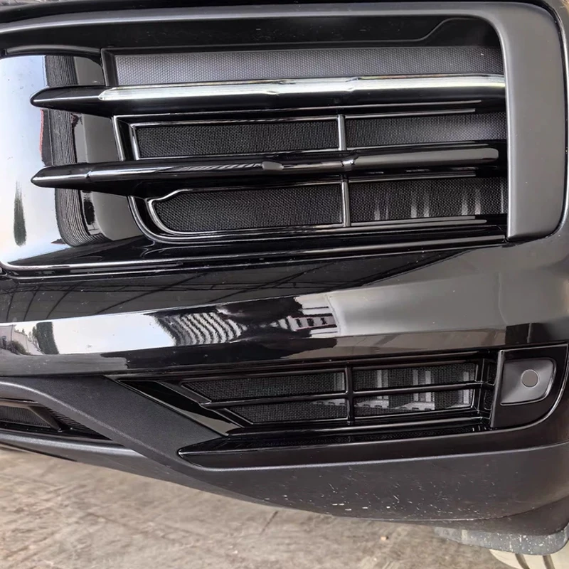 Car Modify Front Buckle Insect Proof Net For Porsche Cayenne 2025-2027 Auto Front Bumper Center Intake Grille Cover Accessory