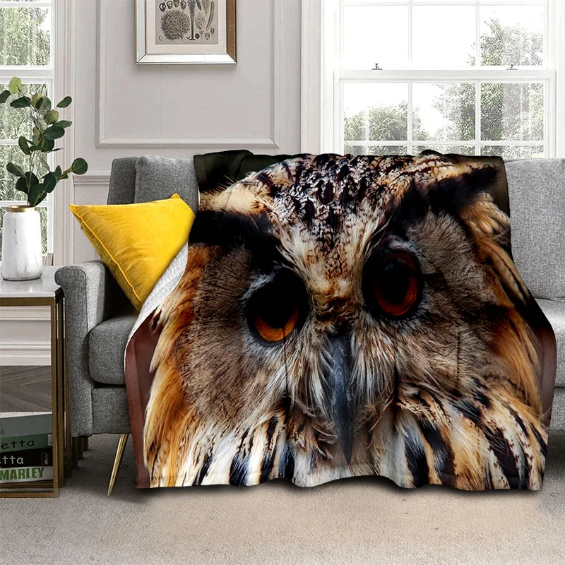 HD Cute Owl Series 3D Cartoon Blanket,Soft Throw Blanket for Home Bedroom Bed Sofa Picnic Travel Office Rest Cover Blanket Kids