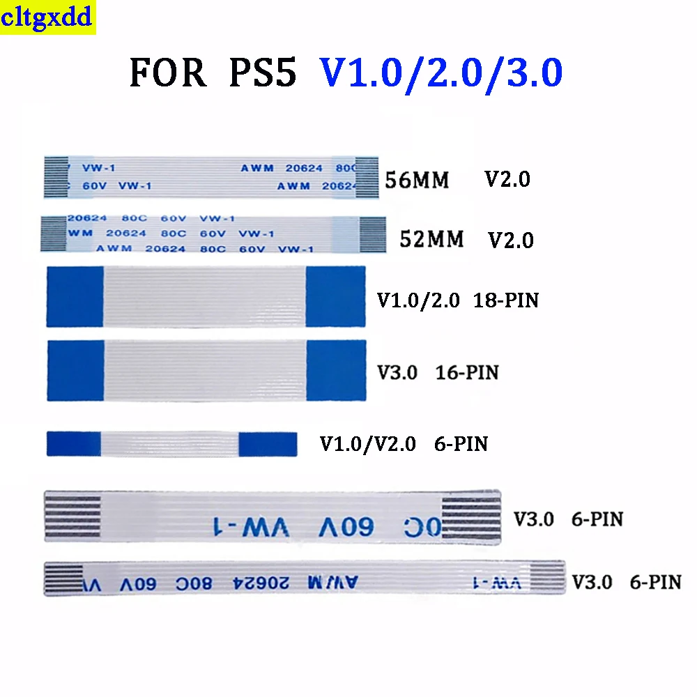 コントローラー用の柔軟なリボンケーブル,タッチパッド,電源,ps2,ps3,ps4,ps5,超薄型,6, 10, 12, 14, 16, 18ピン,v1.0,2.0 3.0、5個