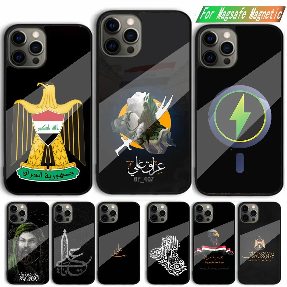 Nation Iraq Flag Map Phone Case For iPhone 15,14,13,12,11,Plus,Pro,Max Mini Magsafe Magnetic Wireless Charging