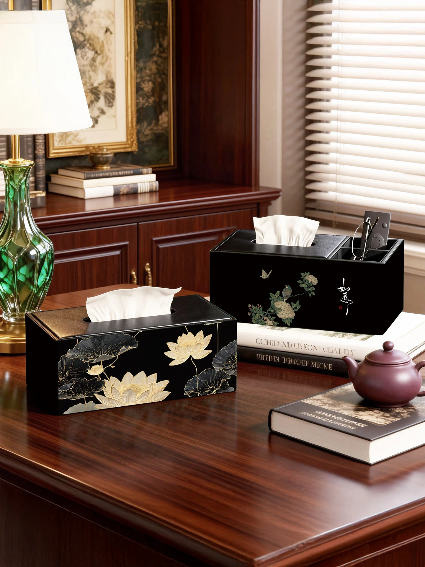 

Кожаная многофункциональная коробка для салфеток Ele Chinese Sle: органайзер для пультов и мелочей для гостиной и кофейного столика