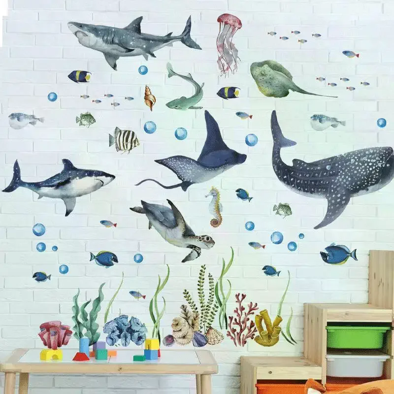 Ocean Life Wall Decals Waterco - đánh giá và giá Baby Nursery Wallpaper