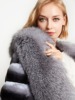 Frauen echte Rex Kaninchen fell Bankett Schal Chinchilla Cape Poncho mit echtem Fuchs Fell echte Pelz mäntel verdickte Wärme flauschig #5