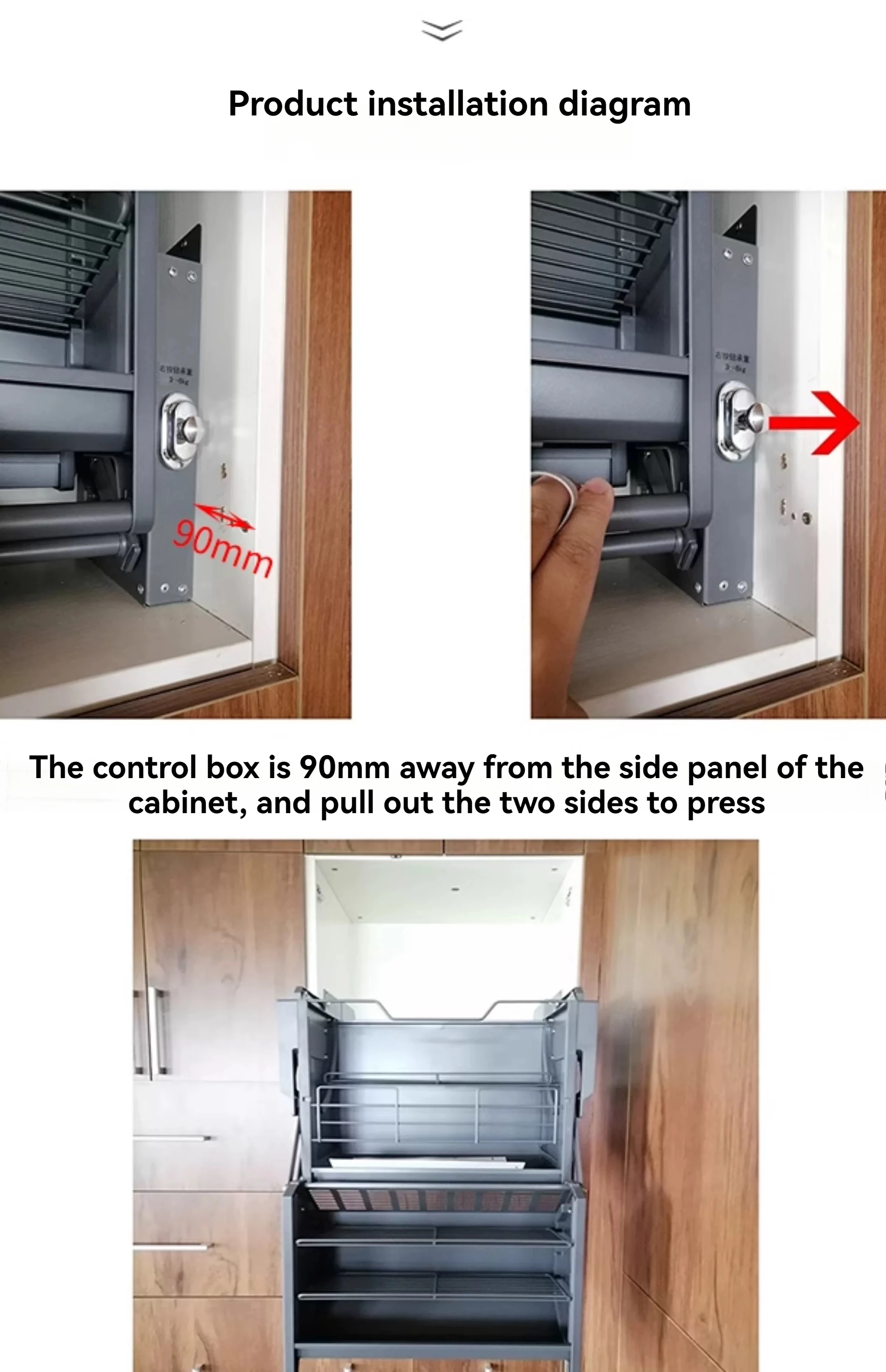 long service life storage drop-down basket double drop-down basket kitchen cabinet accessories