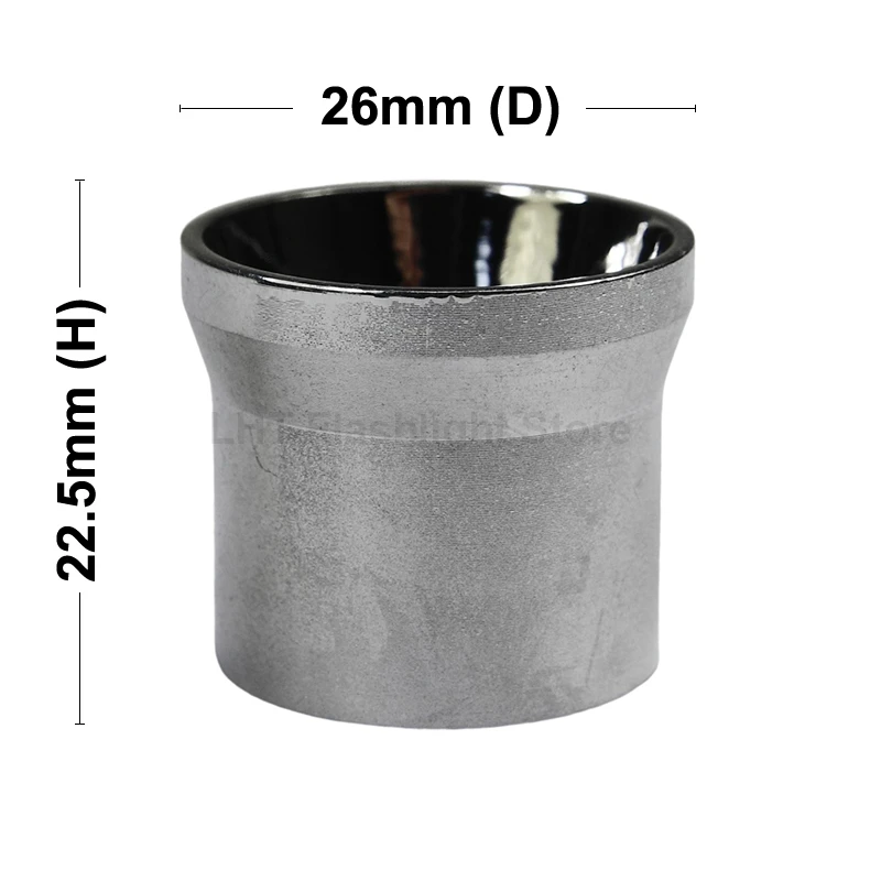 26mm (D) x 22.5mm (H) OP Aluminum Reflector Flashlight DIY Lamp Cup