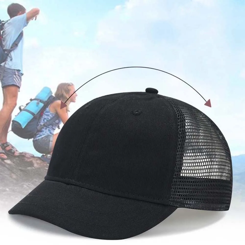 

Fashion Breathable Mesh Peaked Cap Short Brim Cotton Summer Baseball Cap Korean Style Polyester Unisex Sunscreen Hat Couple
