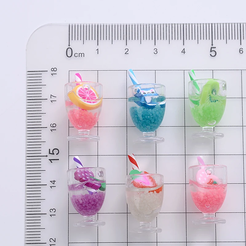 10Pcs Hot Sale Epoxy Resin Drink Cup Pendant Charm Resin Pendant For  DIY Jewelry Making Necklace Bracelet Accessories Wholesale