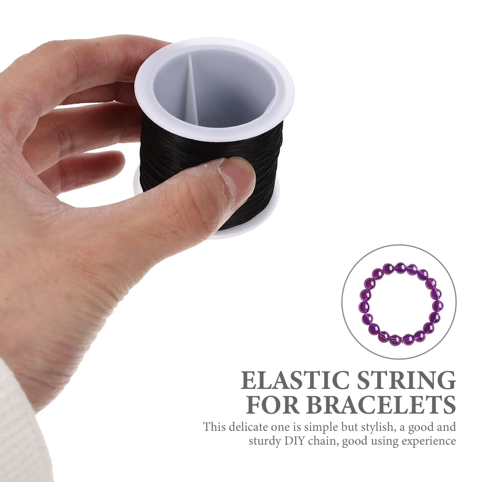 

4 Rolls Buddha Beads Elastic Thread Necklace Cord for Jewelry Making Stretch Beading Jewellery Rope Bracelet Craft Rubber Band