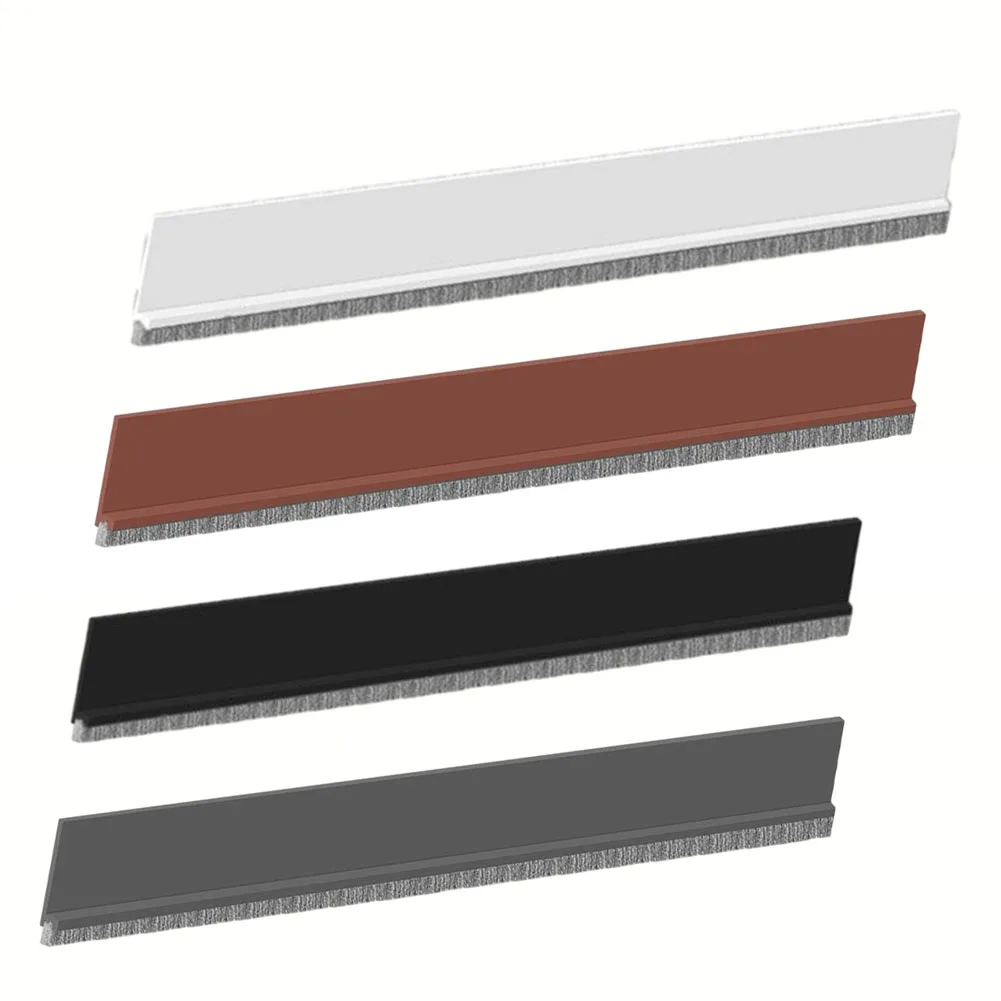 100CM Door Bottom Brush Seal Strip Window Weatherstrip Sound Insulation Dust Seal Draught Excluder Strip Brown White Black Gray