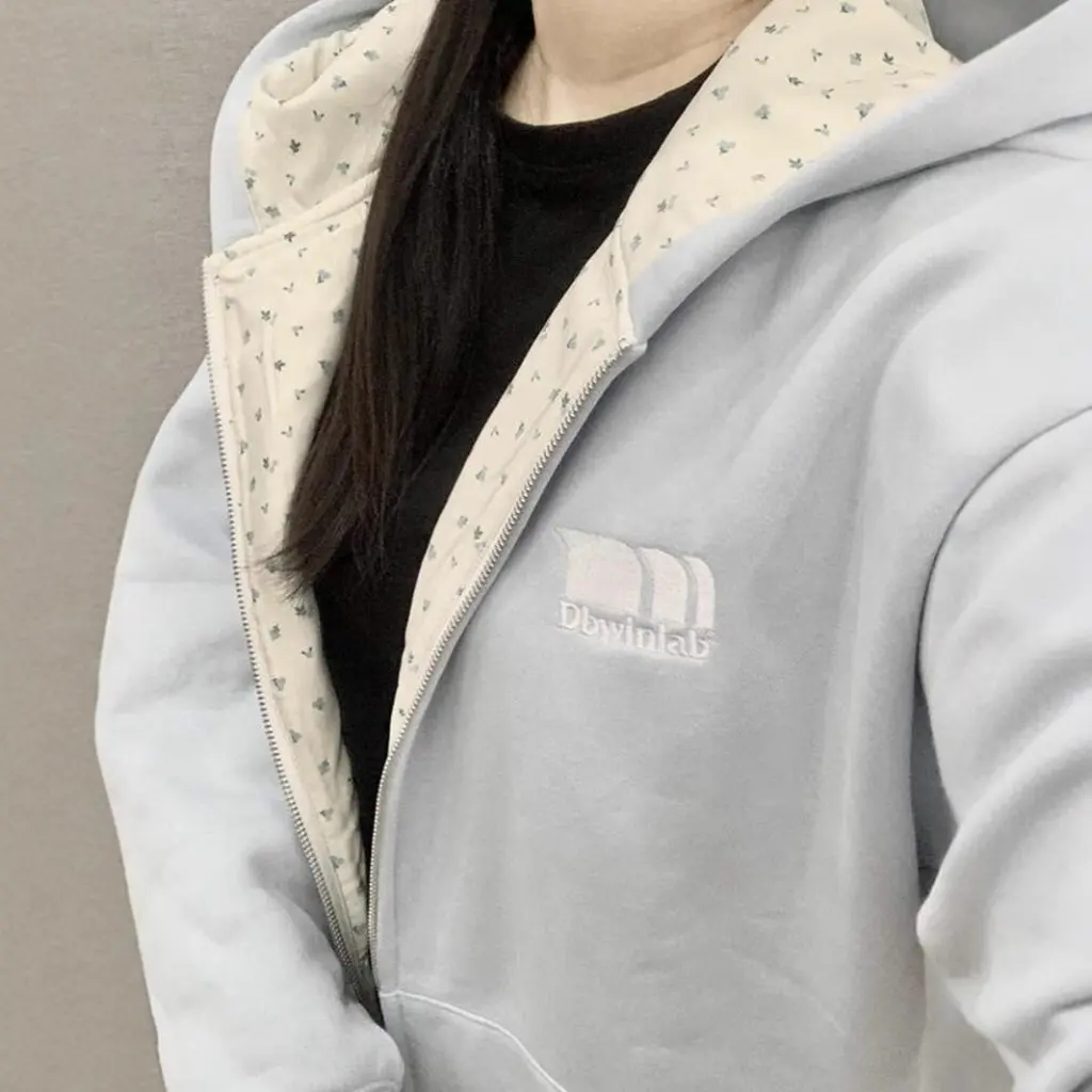 

Retro Sweet Floral Hooded Cardigan Sweatshirt Women Korean Style Jacket Pure Lust American Niche Super Hot
