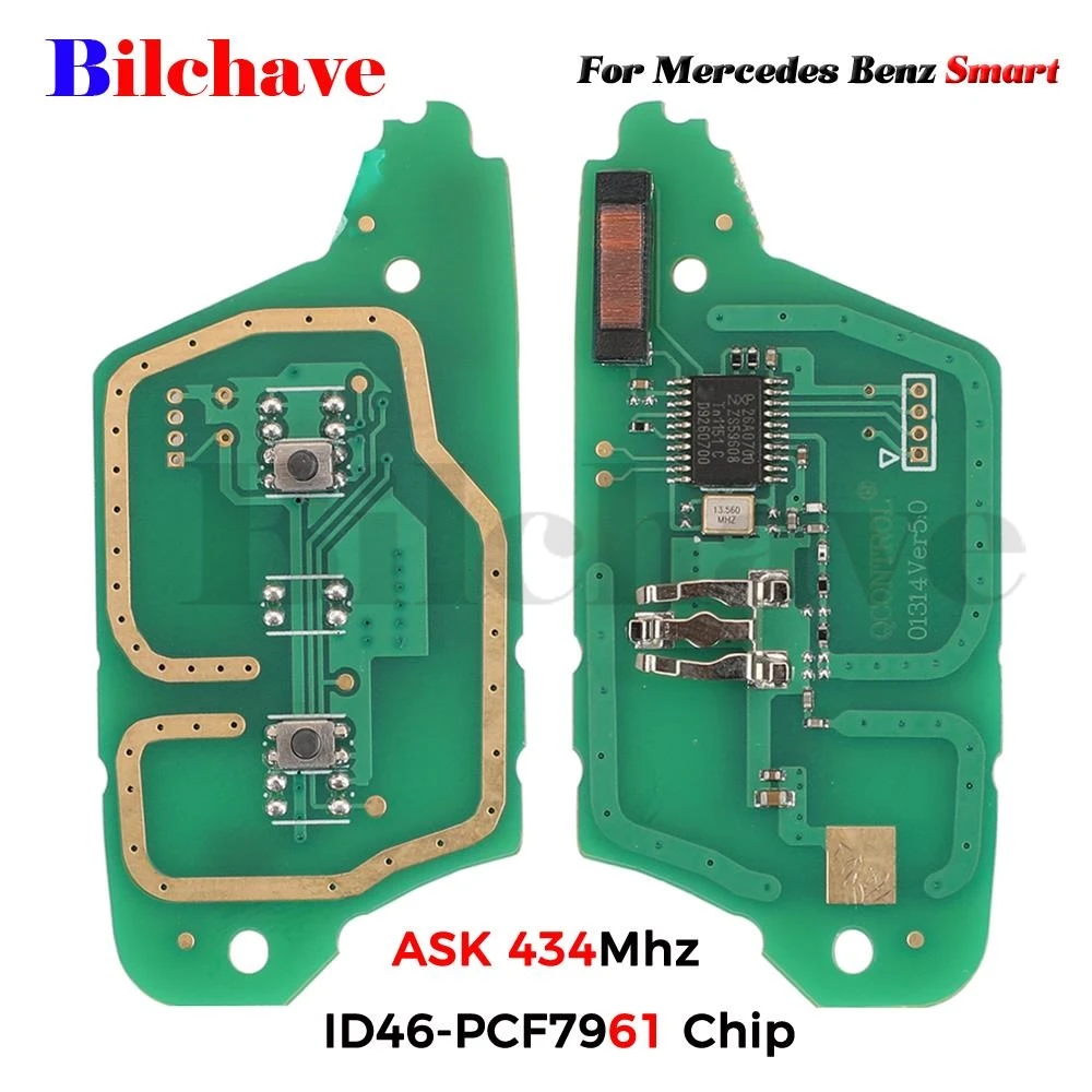 jingyuqin 10pcs Original For Mercedes Benz Smart Fortwo 453 Forfour Remote Key Circuit Board ASK 433Mhz PCF7961 Chip 2/3Buttons