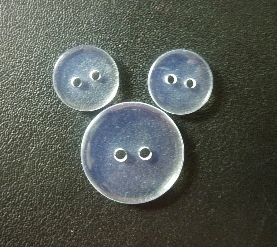 High-quality Transparent Resin Two-eye Buttons DIY Clothing Coat Decorative Buttons Quilt Cover Inner Buckle 50pcs/bag