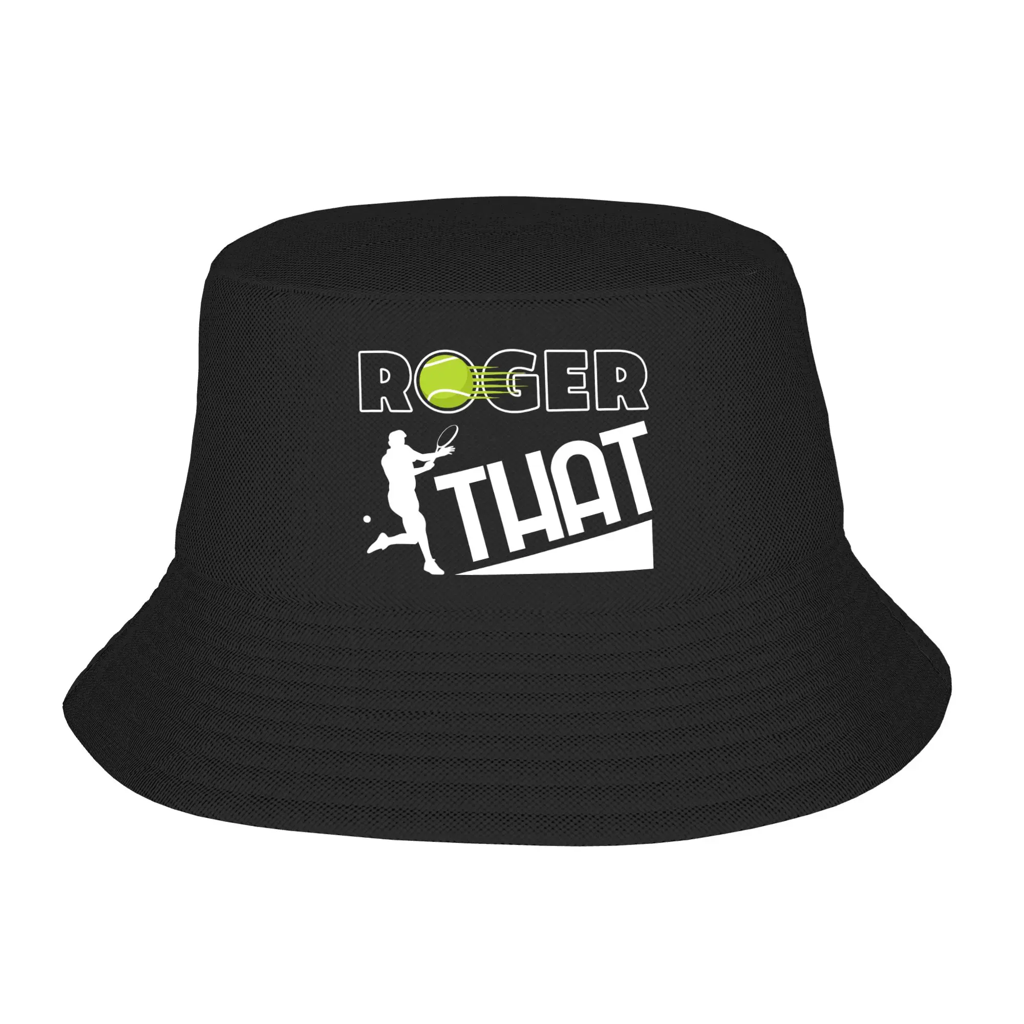 RF Roger Federer That Bucket Hat For Men Women  Fisherman Hats Classic Travel Hiking Caps Foldable Harajuku Graphic Visor Hats