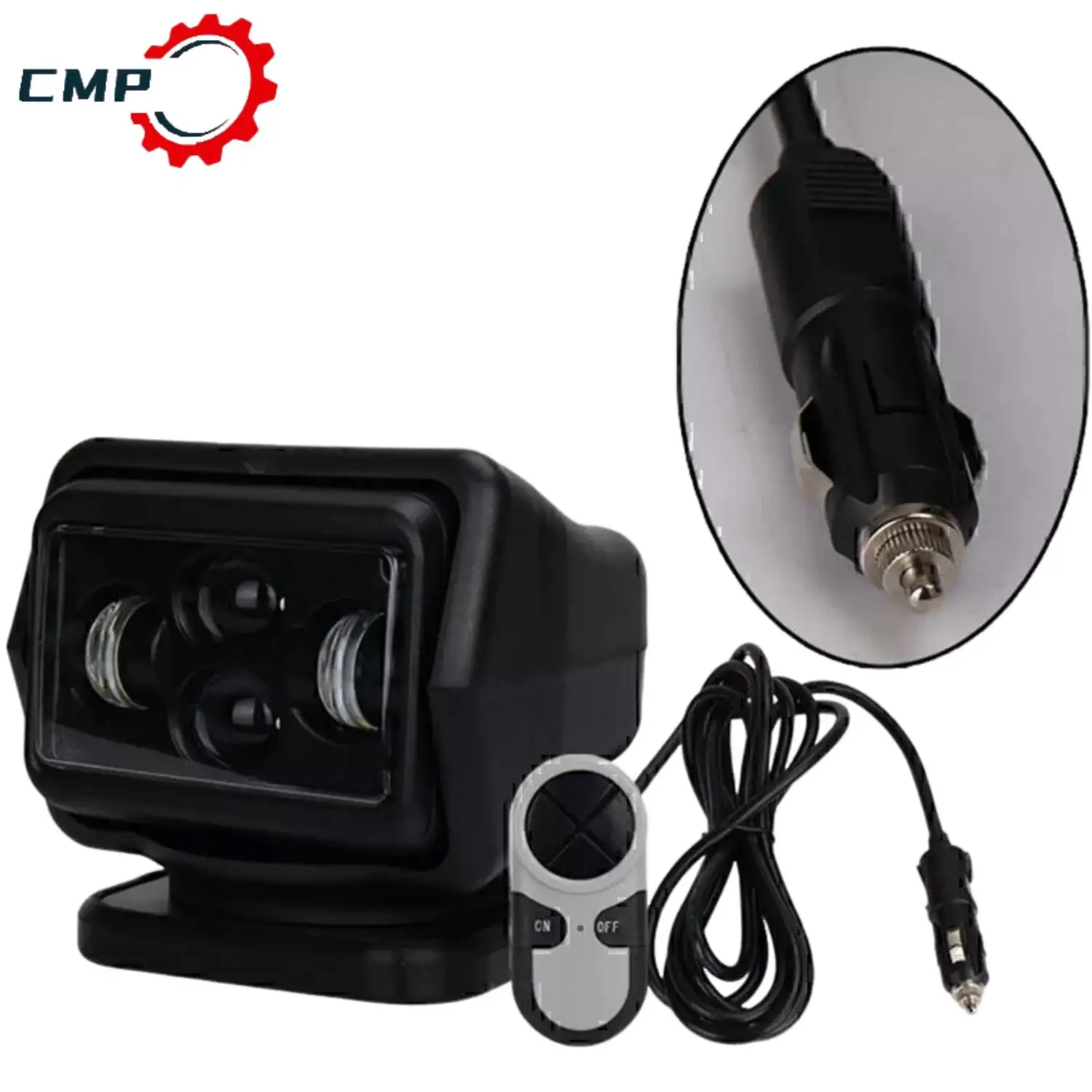 

1Pcs 7" 60W 12/24V DC LED Search Light Rotating Remote Control Driving Spot Light For Trucks Automotive Light Assembly